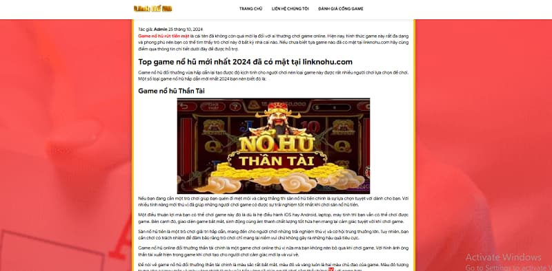 Linknohu đánh giá cao địa chỉ có chế độ trả thưởng sòng phẳng cho người chơi